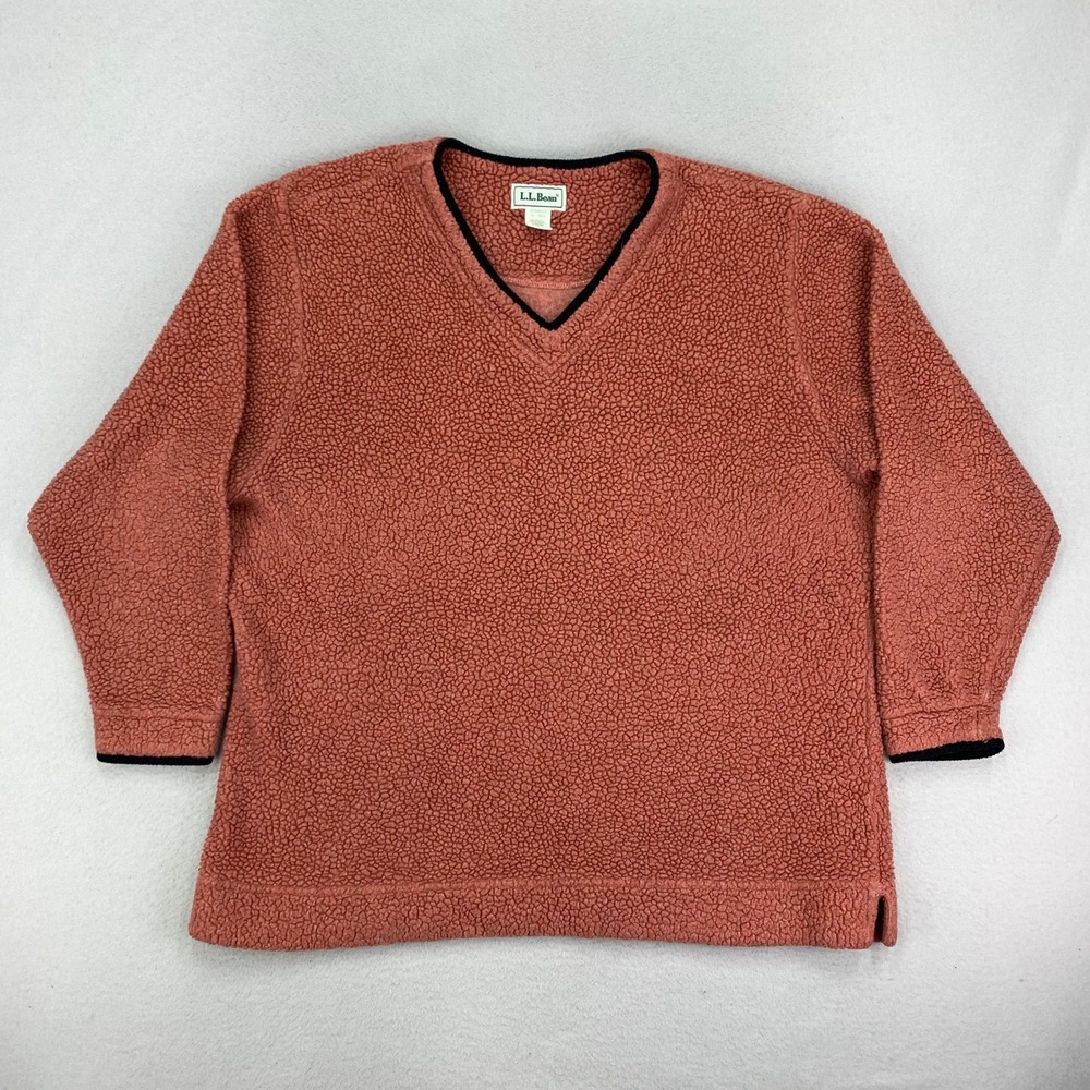 VTG LL Bean Sherpa Pile Fleece Pullover Womens‎ XL Pink Gorpcore Cabincore